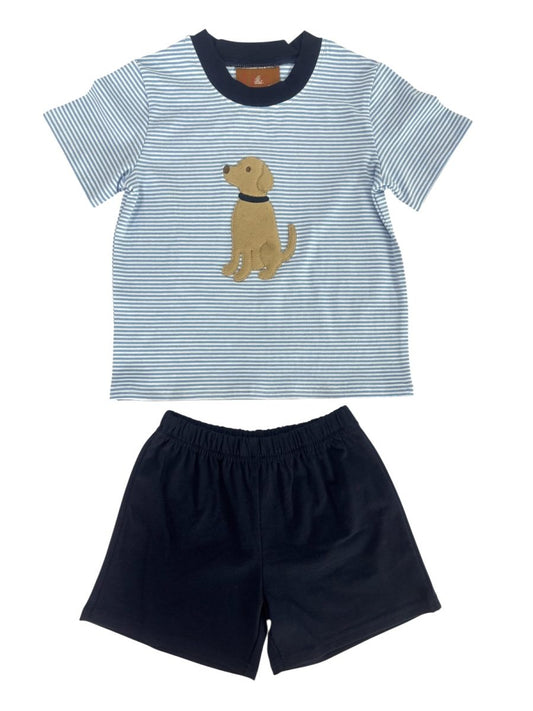Millie Jay Puppy Applique Short Set