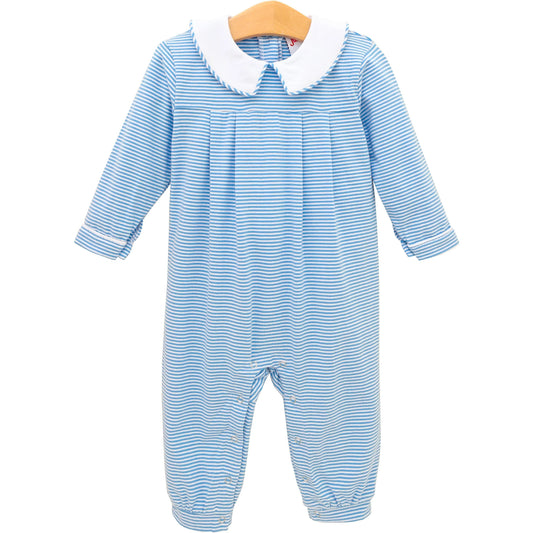 Henry Romper- Cornflower Stripe